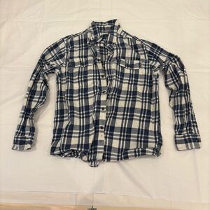 Faded Glory Blue and White Plaid Casual Shirt